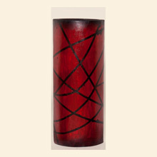 Large Narrow Oval Floor Vase in Geometric Red Thumbnail Image