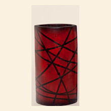 Small Narrow Oval Floor Vase in Geometric Red Thumbnail Image