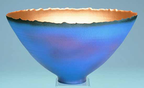 Prosperity Bowl Purple - Blue Molted - Ceramic Art by Cheryl Williams