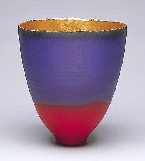 Prosperity Bowl Red - Purple Graduation - Ceramic Art by Cheryl Williams