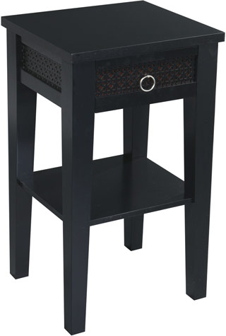 Name:Banyan Phone Table Black with espresso trim, Item id:8810_BAN04BK (Medium Image)