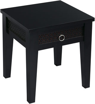 Name:Banyan End Table Black with espresso trim, Item id:8810_BAN09BK (Medium Image)
