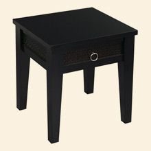 Banyan End Table Black with espresso trim Thumbnail Image
