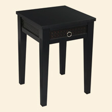 Banyan Accent Table Black with espresso trim Thumbnail Image