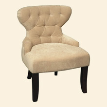 Curves Hour Glass Accent Chair Vintage Linen Thumbnail Image
