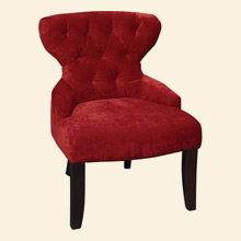 Curves Hour Glass Accent Chair Vintage Grenadine Thumbnail Image