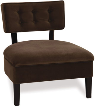 Name:Curves Button Accent Chair Chocolate Velvet, Item id:8810_CVS263-C12 (Medium Image)