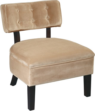 Name:Curves Button Accent Chair Coffee Velvet, Item id:8810_CVS263-C27 (Medium Image)