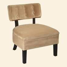 Curves Button Accent Chair Coffee Velvet Thumbnail Image