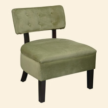 Curves Button Accent Chair Spring Green Velvet Thumbnail Image