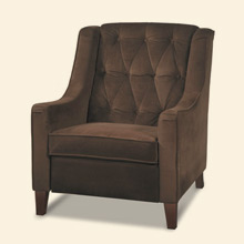 Curves Tufted Accent Chair Chocolate Velvet Thumbnail Image