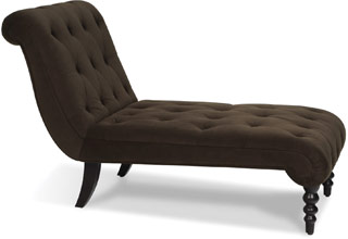 Name:Curves Tufted Chaise Lounge Chocolate Velvet, Item id:8810_CVS72-C12 (Medium Image)