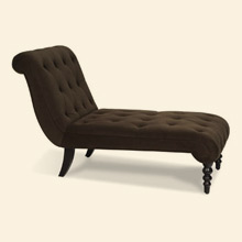 Curves Tufted Chaise Lounge Chocolate Velvet Thumbnail Image
