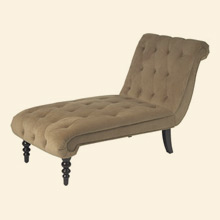 Curves Tufted Chaise Lounge Coffee Velvet Thumbnail Image
