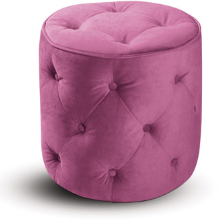 Name:Curves Tufted Round Ottoman Pink Velvet, Item id:8810_CVS905-P18 (Medium Image)