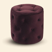 Curves Tufted Round Ottoman Purple Velvet Thumbnail Image