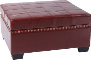 Name:Detour Storage Ottoman with Tray Cherry Eco Leather, Item id:8810_DTR3630-CBD (Medium Image)