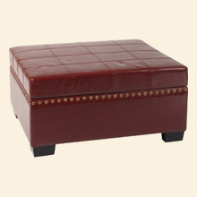 Detour Storage Ottoman with Tray Cherry Eco Leather Thumbnail Image