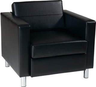 Name:Pacific Arm Chair Black Faux Leather / Vinyl, Item id:8810_PAC51-V18 (Medium Image)