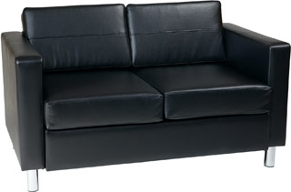 Name:Pacific Loveseat Black Faux Leather / Vinyl, Item id:8810_PAC52-V18 (Medium Image)