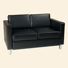 Pacific Loveseat Black Faux Leather / Vinyl Thumbnail Image