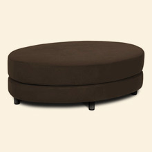 Roundabout Oval Ottoman Chocolate Velvet Thumbnail Image