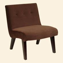 Curves Valencia Accent Chair Chocolate Velvet Thumbnail Image