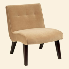 Curves Valencia Accent Chair Coffee Velvet Thumbnail Image