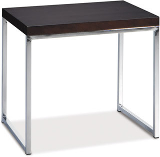 Name:Wall Street End Table Chrome / Espresso, Item id:8810_WST09 (Medium Image)