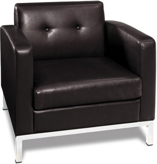 Name:Wall Street Arm Chair Espresso Faux Leather, Item id:8810_WST51A-E34 (Medium Image)