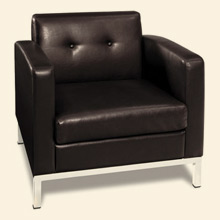 Wall Street Arm Chair Espresso Faux Leather Thumbnail Image