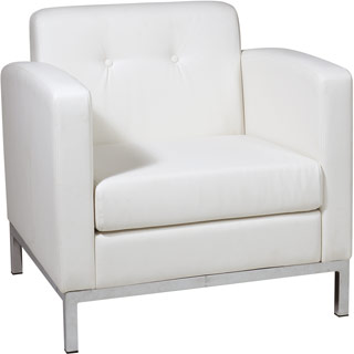 Name:Wall Street Arm Chair White Faux Leather, Item id:8810_WST51A-W32 (Medium Image)
