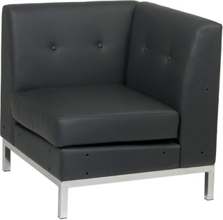 Name:Wall Street Corner Chair Black Faux Leather, Item id:8810_WST51C-B18 (Medium Image)
