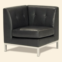 Wall Street Corner Chair Espresso Faux Leather Thumbnail Image