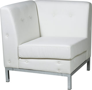 Name:Wall Street Corner Chair White Faux Leather, Item id:8810_WST51C-W32 (Medium Image)