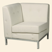Wall Street Corner Chair White Faux Leather Thumbnail Image