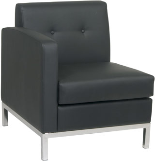 Name:Wall Street Arm Chair LAF Black Faux Leather, Item id:8810_WST51LF-B18 (Medium Image)