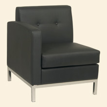 Wall Street Arm Chair LAF Black Faux Leather Thumbnail Image