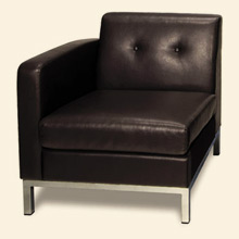 Wall Street Arm Chair LAF Espresso Faux Leather Thumbnail Image
