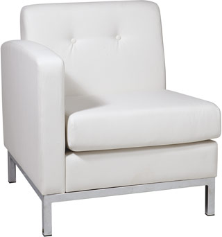 Name:Wall Street Arm Chair LAF White Faux Leather, Item id:8810_WST51LF-W32 (Medium Image)