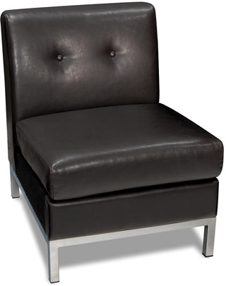Name:Wall Street Armless Chair Espresso Faux Leather, Item id:8810_WST51N-E34 (Medium Image)