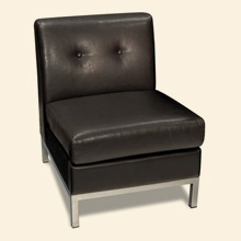 Wall Street Armless Chair Espresso Faux Leather Thumbnail Image