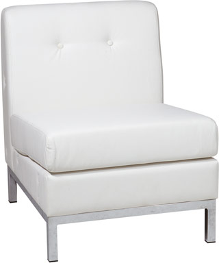 Name:Wall Street Armless Chair White Faux Leather, Item id:8810_WST51N-W32 (Medium Image)