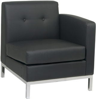 Name:Wall Street Arm Chair RAF Black Faux Leather, Item id:8810_WST51RF-B18 (Medium Image)