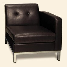 Wall Street Arm Chair RAF Espresso Faux Leather Thumbnail Image
