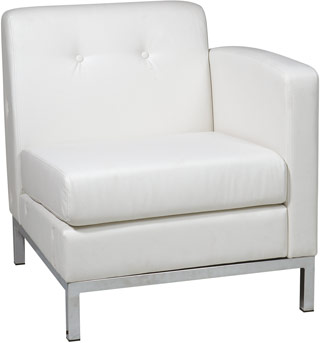Name:Wall Street Arm Chair RAF White Faux Leather, Item id:8810_WST51RF-W32 (Medium Image)