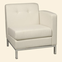 Wall Street Arm Chair RAF White Faux Leather Thumbnail Image