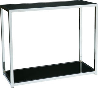 Name:Yield Foyer Table Chrome / Black Glass, Item id:8810_YLD07 (Medium Image)