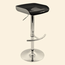 Sleek Barstool Silver Black Seat Thumbnail Image