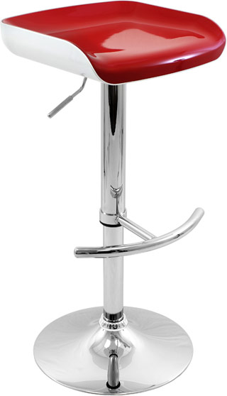 Name:Sleek Barstool White Red Seat, Item id:9110_BSAWSLKWR (Medium Image)